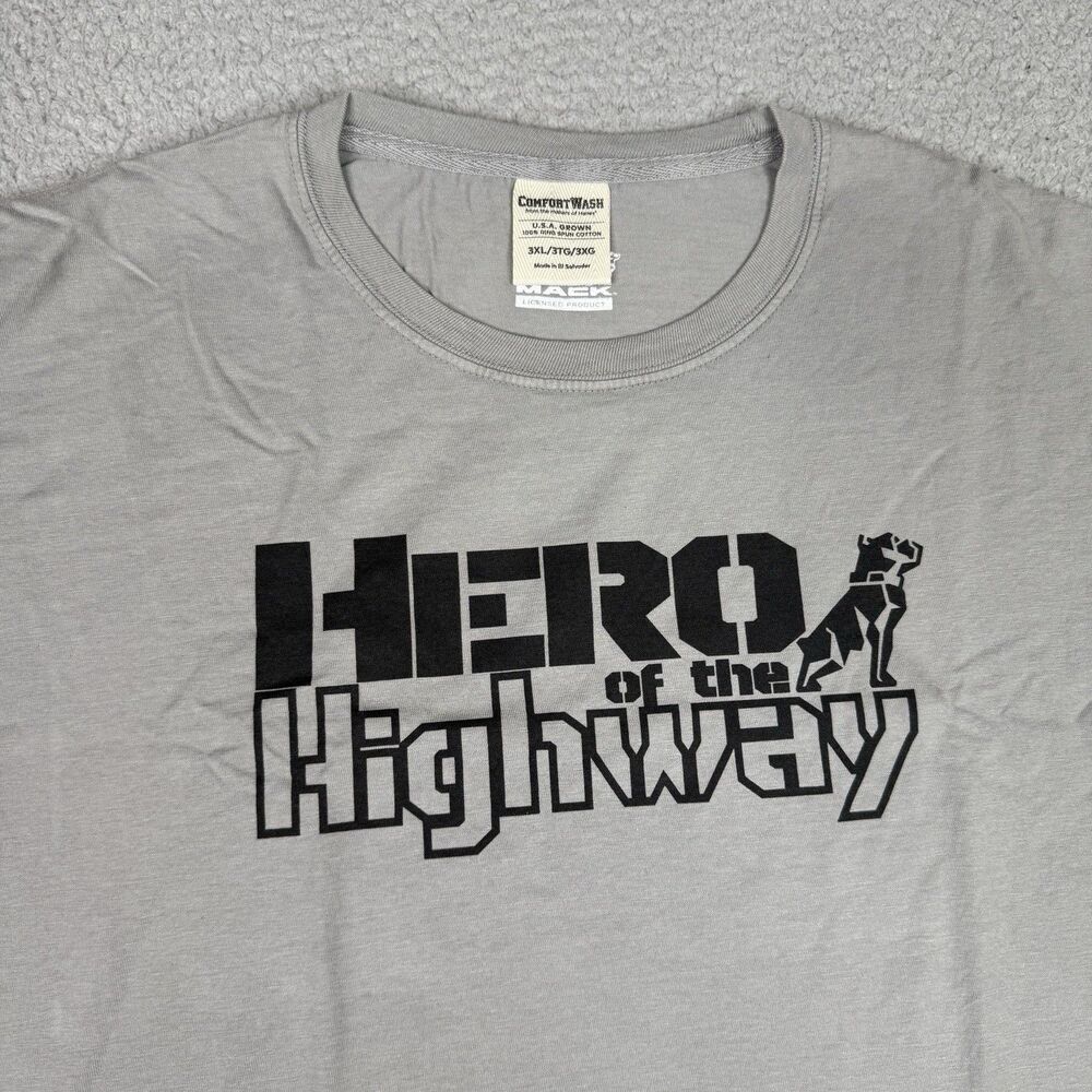 Mack Trucks Shirt Mens 3XL Gray Hero Of The Highway Bulldog Tee Ring Spun NWT
